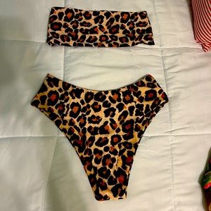 Two Piece Swimsuit - Leopard Print